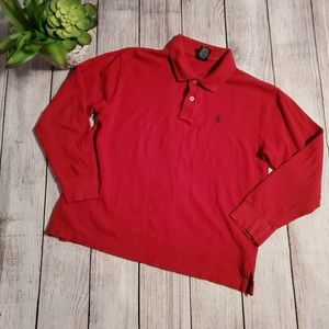 POLO RALPH LAUREN Boys Medium Red Long Sleeve Polo